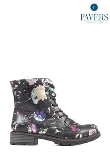 Pavers Ladies Black Lace-Up Ankle Boots (A93015) | kr584