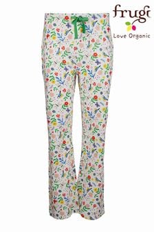 Frugi White Organic Cotton Pansy Floral Pyjama Bottoms (A93131) | 52 €