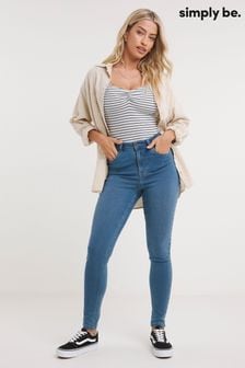 Simply Be Mid Blue Womens Lucy High Waist Skinny Jeans (A93202) | €39
