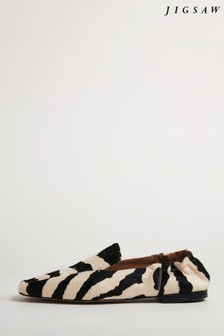 Jigsaw Zebra Print Leather Loafers (A93414) | 148 €