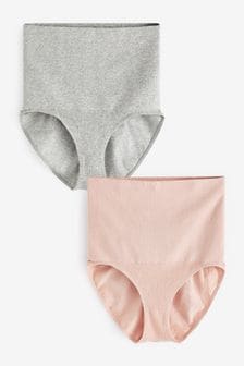 Seraphine Grey & Blush Pink Post Maternity Shaping Briefs –Twin Pack (A93782) | 12 BD