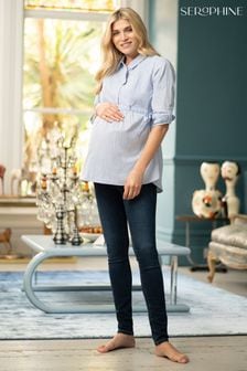 Seraphine Blue Organic Cotton Under Bump Maternity Jeans (A93789) | $91