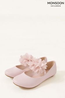 Różowy - Monsoon Shimmer Corsage Ballerina Flats (A93835) | 150 zł - 175 zł