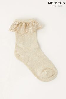 Monsoon Gold Sparkle Flower Socks (A93851) | €9