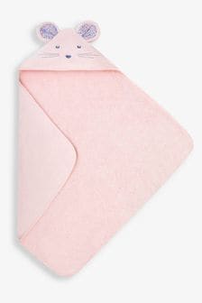JoJo Maman Bébé Pink Mouse Character Hooded Towel (A94136) | €24