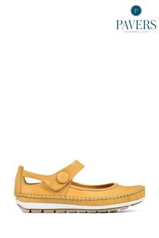 Pavers Yellow Leather Touch Fastening Mary Janes Pumps (A94329) | 54 €