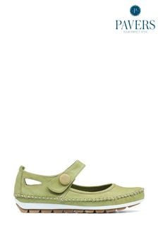 綠色 - Pavers 皮革黏扣式瑪麗珍鞋平底鞋 (A94330) | NT$1,870