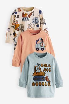  (A94357) | HK$150 - HK$183 彩色滾邊滾邊滾邊 - 卡通圖案長袖連身衣 3件裝 (3個月至7歲)