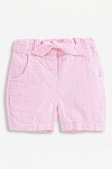 JoJo Maman Bébé Pink Seersucker Stripe Pretty Shorts (A94604) | $35