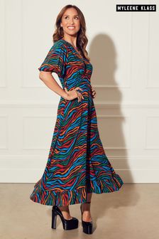 Multicolore - Myleene Klass Printed Midi Tea Dress (A94610) | CA$ 136