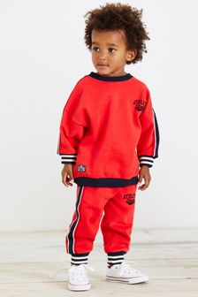 Rdeča - Komplet puloverja in hlač za prosti čas s trakom (3 mesecev–7 let) (A94624) | €24 - €29