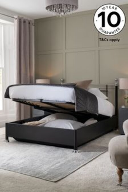 Black And Chrome Leamington Metal Ottoman Storage Bed Frame (A94648) | €925