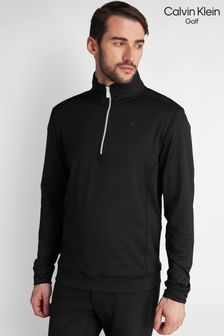 Schwarz - Calvin Klein Golf Orbit Pullover mit kurzem Reißverschluss, Grau (A94677) | 70 €