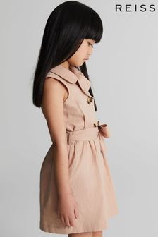 Reiss Pink Dana Junior Linen Blend Mini Dress (A95163) | €95