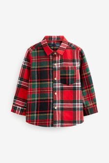 Red Tartan Splice Next Check Shirt (3mths-7yrs) (A95202) | €10 - €12