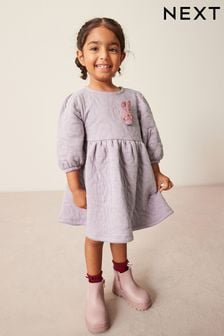 Lilac Purple Quilted Sweat Dress (3mths-7yrs) (A95374) | 15 € - 17 €