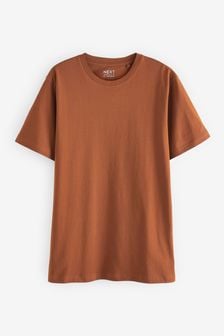 赭棕色 - 標準剪裁圓領 - 必備T恤 (A95388) | NT$290
