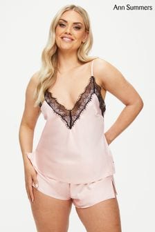 Ann Summers Pink Cerise Lace and Satin Cami Pyjama Set (A95412) | $34