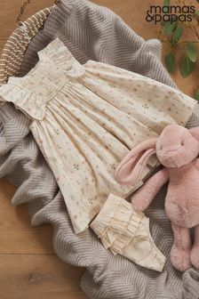 Mamas & Papas Newborn Girls Pink Floral Print Dress (A95633) | $77