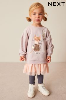 Neutral 2-In-1 Sequin Sweatshirt Party Dress (3mths-7yrs) (A95749) | €16 - €21