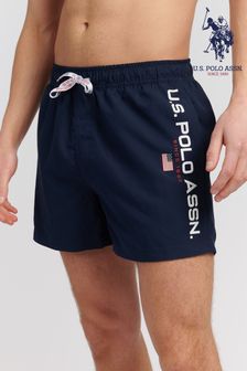 U.S. Polo Assn Blue Solid Swim Shorts