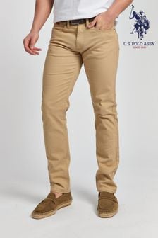 U.S. Polo Assn Brown USPA Woven Trousers (A95965) | $72