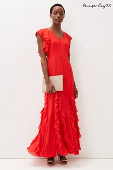 Phase Eight Red Donatella Ruffle Maxi Dress (A96239) | $657