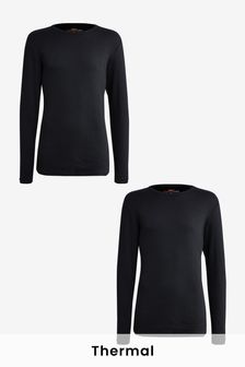 Black Long Sleeve Top Thermal (A96293) | $27