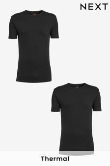 2 Pack Black Short Sleeve Thermal (A96302) | $42