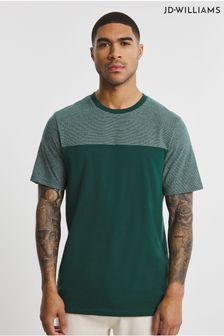 JD Williams Jacamo Forest Green Block Jacquard Long T-Shirt (A96314) | $26