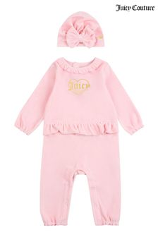 Juicy Couture Velour Turban and Frill Romper Set (A96322) | $49