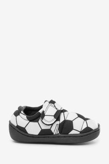 Črno-bela nogometna žoga - Copati s potiskom gumijastega podplata in zapenjanjem na ježka (A96372) | €8 - €10
