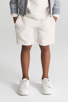 Reiss Dark Ecru Henry Drawstring Jersey Shorts (A96395) | $42