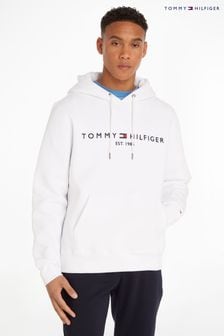 Tommy Hilfiger Mens White Logo Hoodie (A96418) | €140
