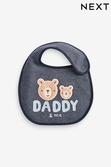 Navy Blue Bear Daddy Baby Bib (A96424) | €6