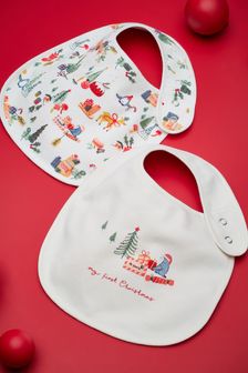 My First Christmas 2 Pack Baby Bibs (A96452) | $13