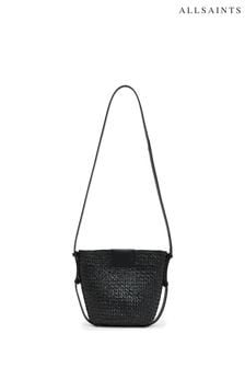 AllSaints Black Ebro Straw Cross-Body Bag (A96551) | AED549