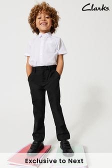 Clarks Boys Fastened School Trousers with Stretch