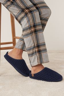 Navy Blue Knitted Mule Slippers (A96612) | 575 UAH