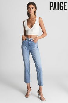Paige Cindy Straight-Jeans mit Fransensaum (A96632) | 383 €