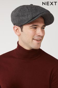 Charcoal Grey Textured Baker Boy Hat (A96652) | $24