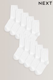 White 10 Pack Cotton Rich Socks (A96687) | €19 - €23