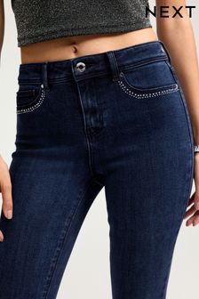 Tintenblau verziert - Jeans-Leggings mit Power-Stretch (A96721) | 48 €