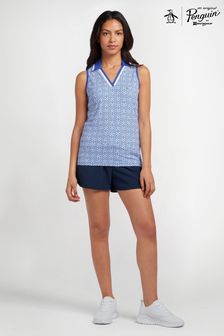 Original Penguin Golf Ladies Blue Abstract Printed V-Neck Vest (A96735) | 38 €