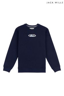 Jack Wills Surf Meliertes Oversize-Sweatshirt mit Rundhalsausschnitt, Blau (A96747) | CHF 65 - CHF 88