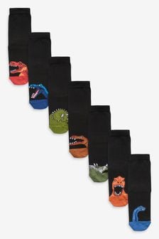 Black Dinosaur 7 Pack Cotton Rich Socks (A96863) | 333 UAH - 412 UAH