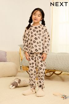 Neutral Animal Print Cosy Fleece Pyjamas (9mths-16yrs) (A96874) | €16 - €22