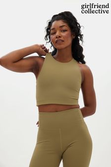 Girlfriend Collective Dylan Green Crop Bra