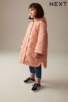 Broskvová růžová - Nepromokavý prošívaný kabát (3-16 let) (A96956) | 1 250 Kč - 1 630 Kč