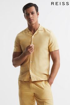 Reiss Lemon Max Linen Blend Cuban Collar Shirt (A97385) | HK$1,410